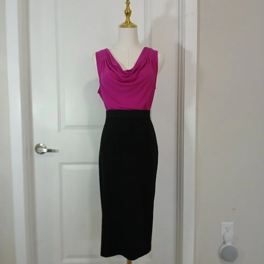 Calvin Klein Draped Top Women’s Size M Pink Sleeveless Cowl Neck - Like New - Picture 5 of 11